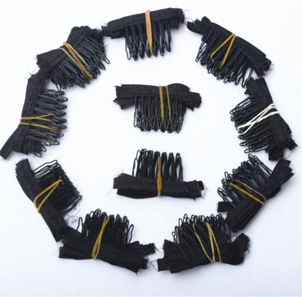 

50 pcs black color wig combs wig clips and combs with 5teeth for wig cap and wigs making combs hair extensions tools3884190, Black;brown
