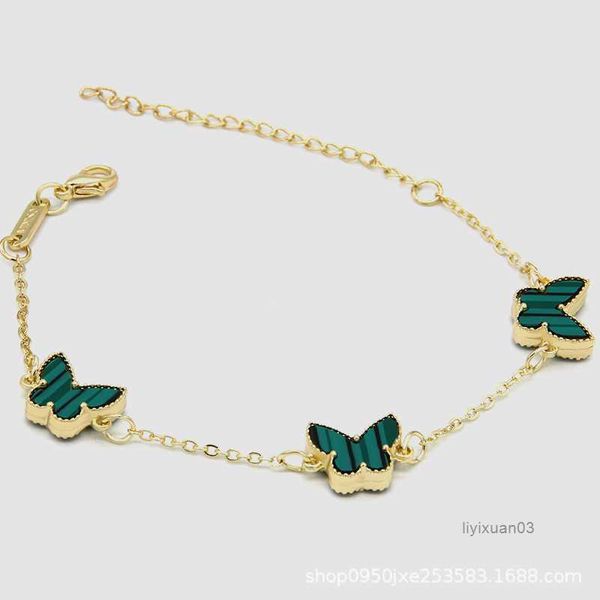 

4/four leaf clover bracelets bracelet love bangle butterfly for women 18k gold plated partner armband chain jewelry charm 4 ie79, Black