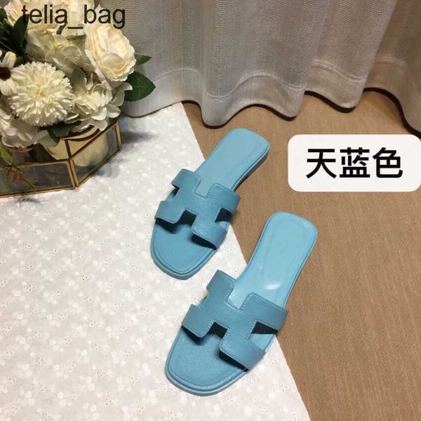 

slippers women's color hermzs slipper shoes bear designer summer versatile sandal oran matching leather one line for tourism wear flat