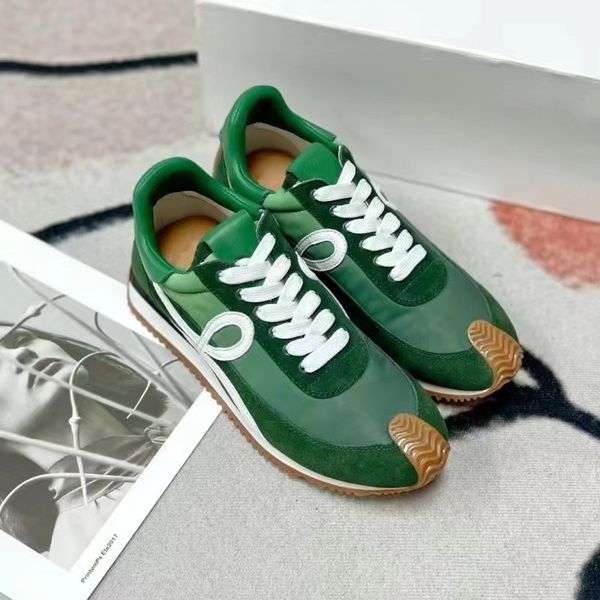 

designer flow runner lowe sneakers mens womens casual shoes in nylon suede sneaker upper fashion sport ruuning classic shoe 35-46 12, Black