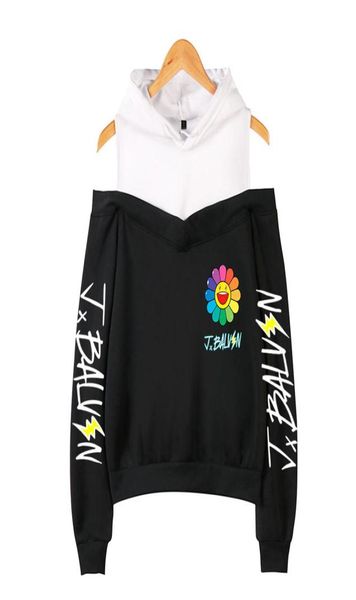 

j balvin hoodies harajuku female off shoulder hoodies women long sleeve hooded sweatshirt 2020 new album colors girls clothes257l4969413, Black