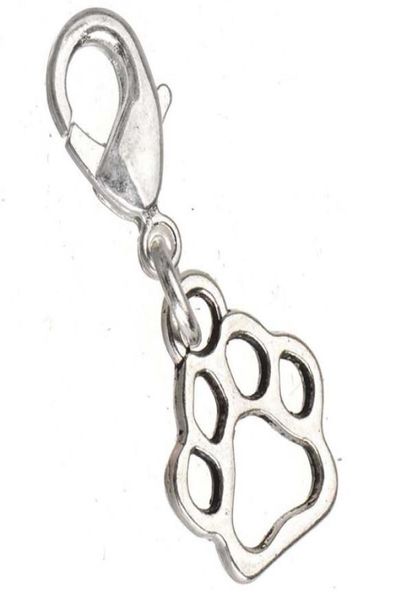 

charms for bracelets necklaces with lobster clasps metal animal dog footprint samll vintage silver new diy fashion jewelry finding3176380, Bronze;silver