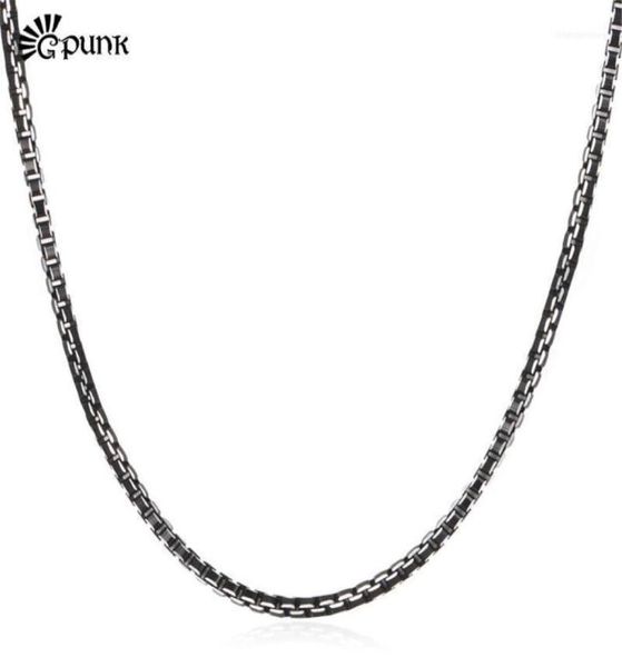 

black box chain 3mm trendy necklace for men mens boys jewelry whole aluminium alloy 3 size n204g16424739, Silver