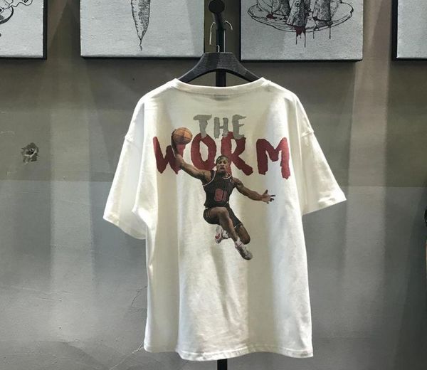 

men039s tshirts summer tshirt oversized loose clothes retro shortsleeved fashion american rodman print oneck6435883, White;black