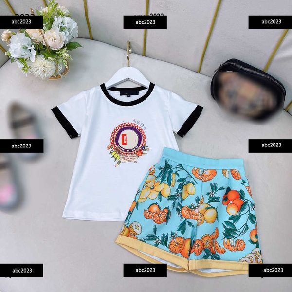 

new designer baby set baby girl summer shorts sets t-shirt suit 2-piece round neck t-shirt and floral printed shorts ing, White