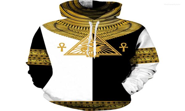 

men039s hoodies egyptian elements pharaoh anubis 3d hoodie fashion sports casual pullover outdoor trend clo8007237, Black