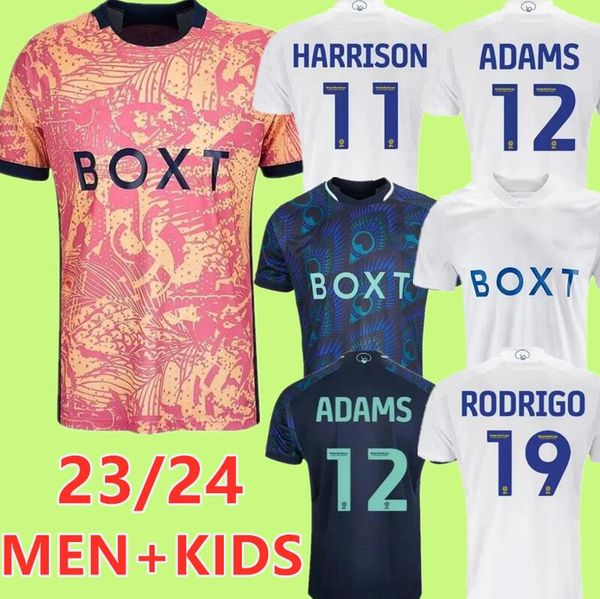 

3xl 4xl 23 24 bamford llorente leeds unitedes soccer jerseys home away 3rd 2023 2024 adams aaronson summerville james rodrigo men kids footb, Black;yellow