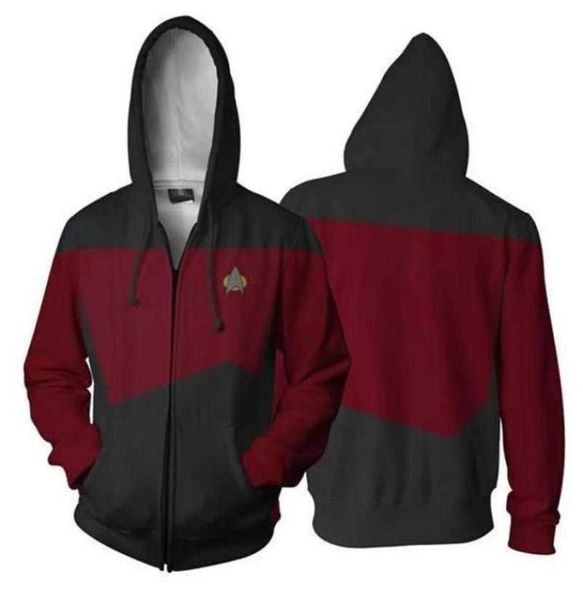 

star voyager trek hoodies 3d print men hoodie hoody man hip hop casual coat sweatshirts with zipper q08148525830, Black