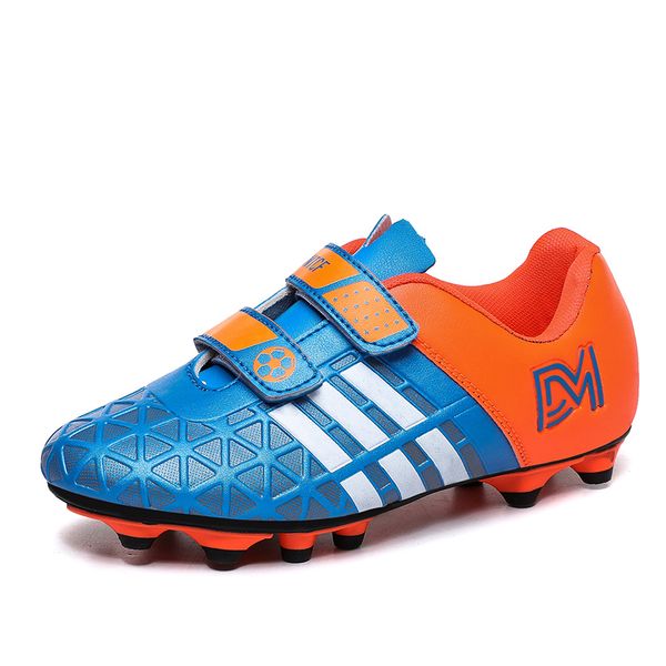

dress shoes football shoes children fg/tf ankle boots non-slip boys girl football society futsal shoes kids chuteira campo football training, Black
