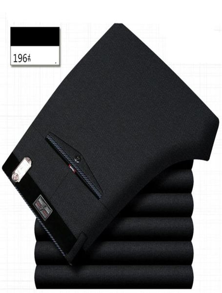 

icpans mens trouser office formal business smart suit pants men polyester cotton classic wedding dress pants men black blue 20195762833, White;black