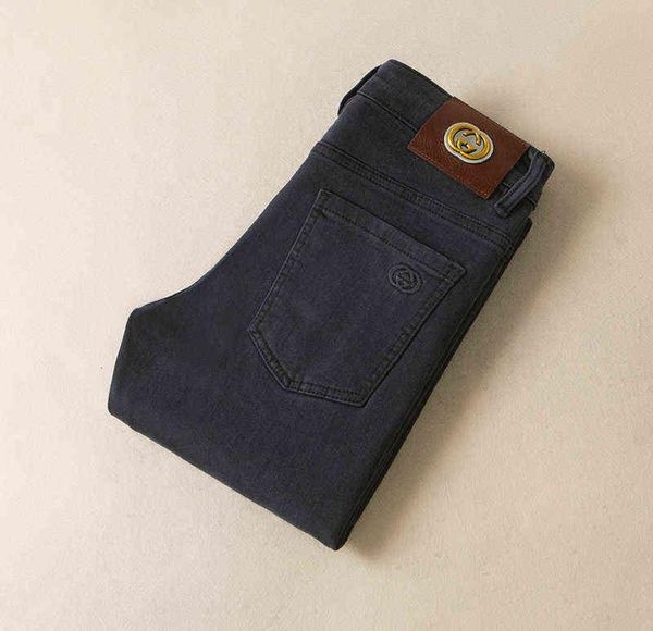 

and autumn winter 2022 trend men039s jeans korean slim fit small straight tube black gray casual pants4847336, Blue