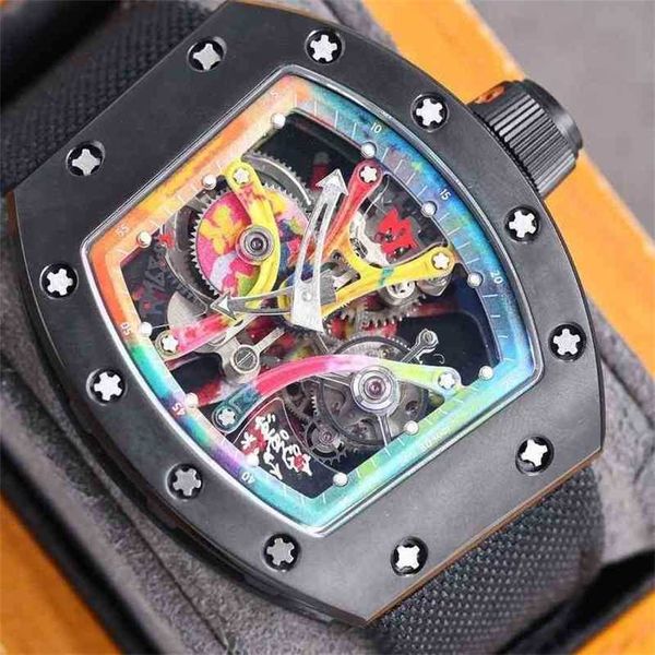

luxury watches rm06801 cyril phan superclone wristwatch designer active tourbillon mens mechanical watch rm681 graffiti this wristwatch acco, Slivery;brown