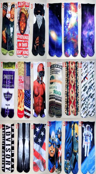 

new 3d printed harajuku funny socks women/men casual cotton warm ankle sock captain ama/ley socks7836257, Black