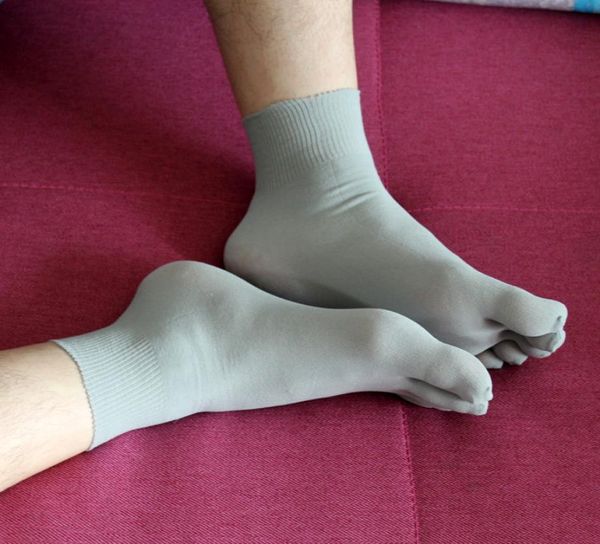 

3 pairs summer thin velvet five finger socks for men comfortable toe sandal socks 5 finger tube for male3165657, Black