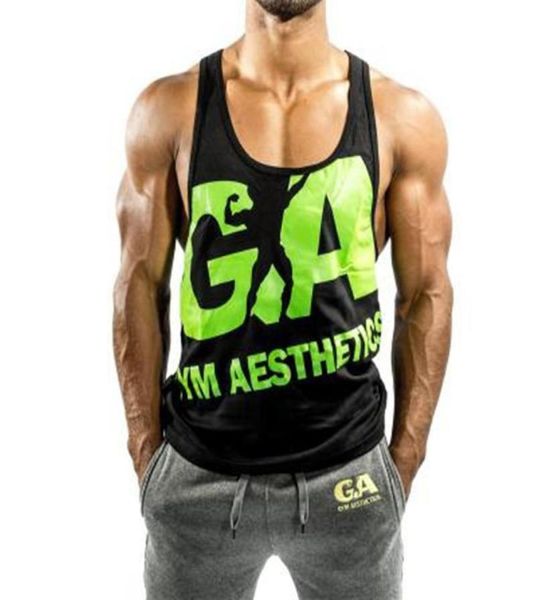 

new fitness men bodybuilding tank sleeveless gyms clothing singlet cotton shirts summer fashion workout clothes good m2xl6101412, White;black