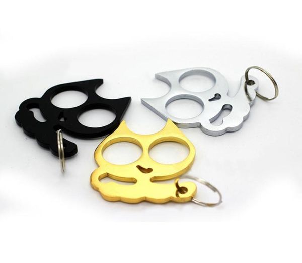 

cartoon cat self defense keychain emergency survival tool decorative key chain for women ladies girls key buckle outdoor keyrings 9433989, Slivery;golden