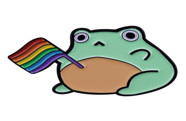 

cartoon cute rainbow flag frog brooch gay badge animal lgbt enamel pin couple accessories clothes bag jacket fashion jewelry4817801, Blue