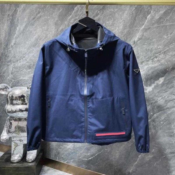 

designer mens jackets long sleeve waterproof windbreaker loose prad oversized zipper lettertriangle clothing zipper82qe, Black;brown