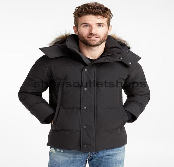 

men winter jacket designer down parka homme jassen chaquetas chaqueton outerwear wolf fur hooded manteau wyndham woolrich6033787, Black