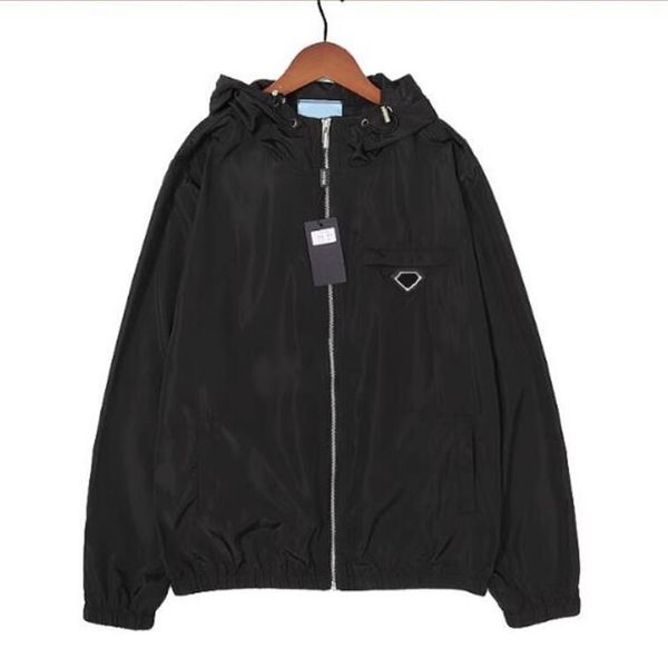 

designer mens jackets loose outwear coats high-end triangle paste decoration letter hat luxury casual large size m-2xl225o, Black;brown