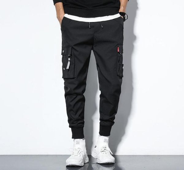

2020 overalls men039s summer thin trend tie leg haroon nine minutes students quick dry loose casual pants for men2054922, Black