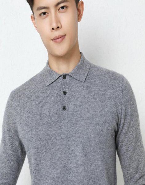 

100 cashmere knitted sweaters man winter autumn polo collar full sleeve jumpers male pure pashmina knitwear pullovers 2010264542891, White;black