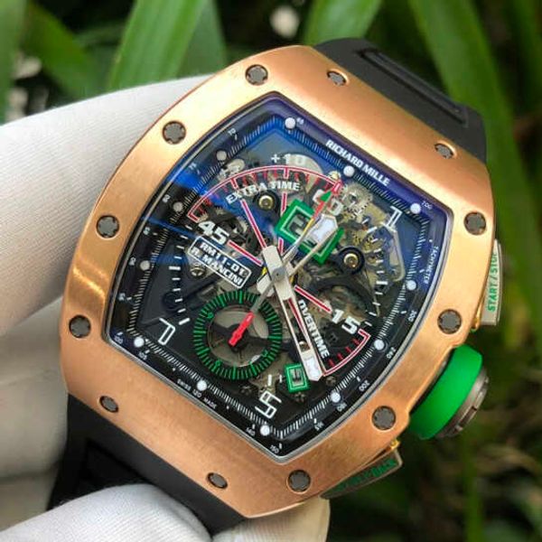 

luxury rm dress wrist watch richardmille casual wristwatches 50x42.7mm rm11-01 rose gold side titanium mancini limited yi-yfxy yi-xgcryi-gx3