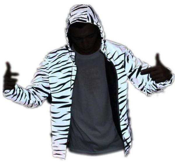 

funny print reflective jacket men women brand hooded mens jackets and coats casual night fluorescen windbreaker veste homme size s9884929, Black;brown