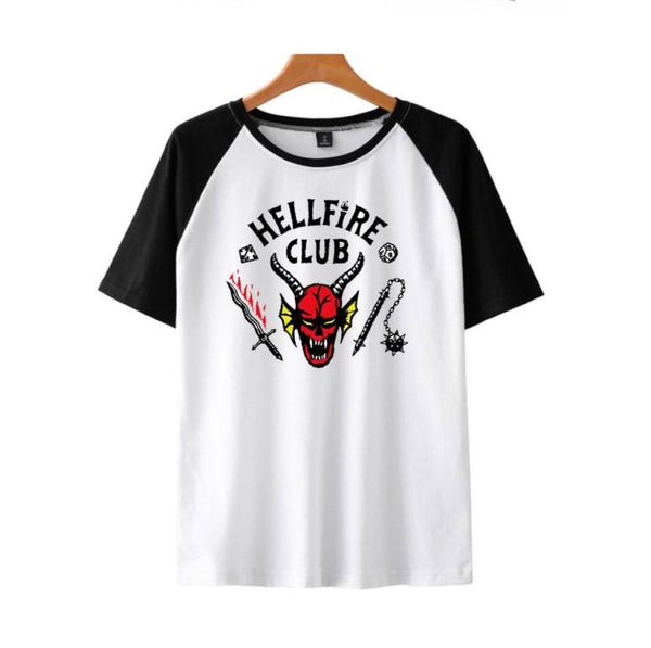 

stranger things hellfire club shirt menwomen hip hop fashion casual short sleeve4519150, White;black