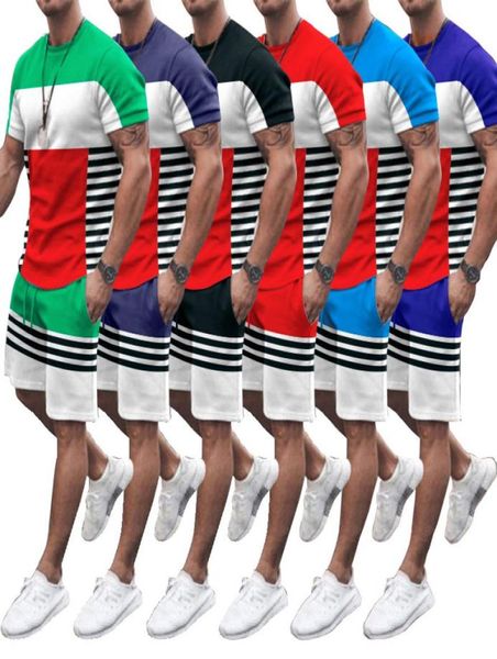 

ice silk men tracksuit comfortable and cool tshirt shorts outfits sets fashion man clothing9868224, Gray