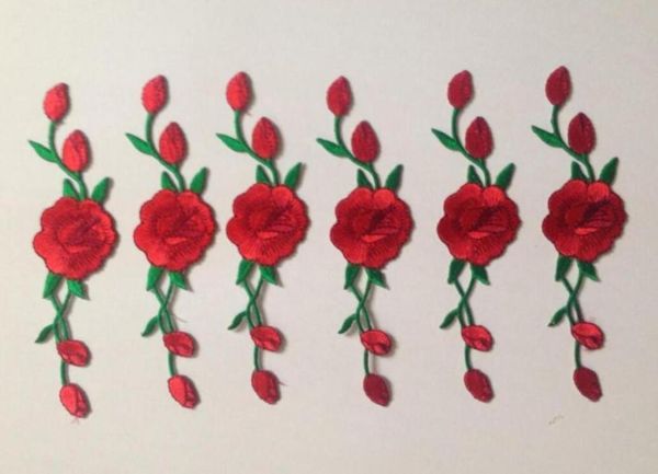 

seiko embroidery cloth sticker classic fashion red rose flower embroidered cloth sticker can be used for clothes shoes bags etc7535866354, Black