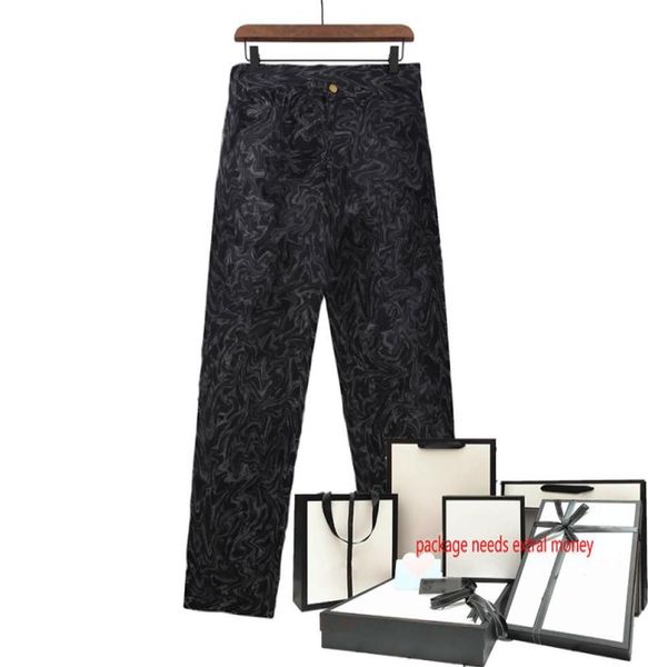 

21ss men jeans classic pattern print pants slim fit motorcycle bikers trousers cool hip hop straight trouser jean4602891, Blue
