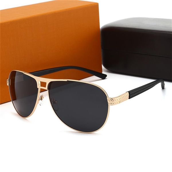 

2021 r metal glasses fashion female pilot men sunglasses uv400 lens commercial style with box270l, White;black