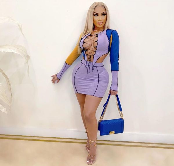 

female new lace tightfitting knitted thread hollow out twopiece suit dress new2455869, White;black