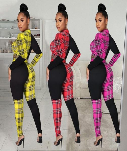 

women039s two piece pants set women spring summer plaid color matching tshirt ants sets lounge club outfit streetwea4188957, White