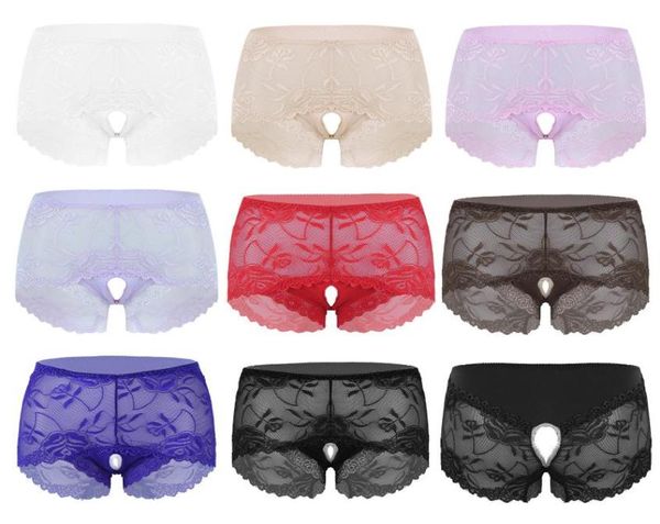 

men039s swimwear mens sissy bikini underwear see though sheer lace high waisted briefs underpants male crotchless panties 3259683