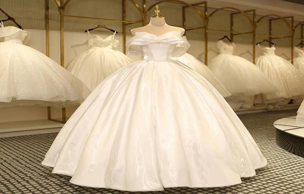 

elegant arabic dubai plus size ball gown wedding gowns sweep train pearls beaded vestido de novia bridal dresses custom made1204289, White