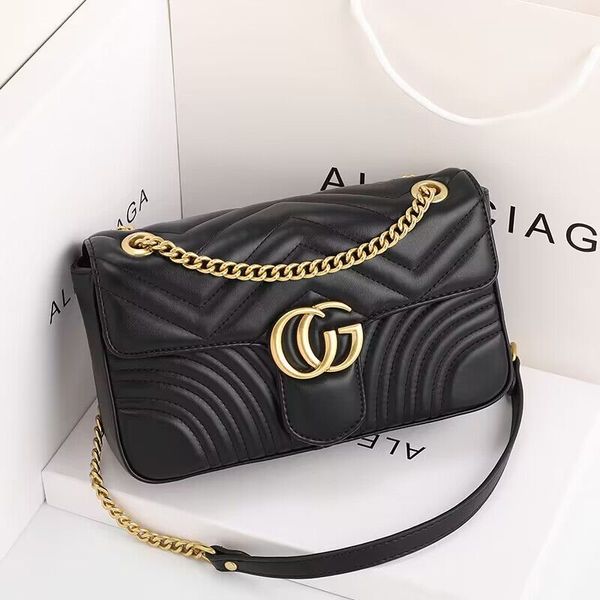 

women luxurys designers bags famous brand shoulder handbags purses gold chain handbag fashion letter crossbody tote purse bag 26cm dustbag r