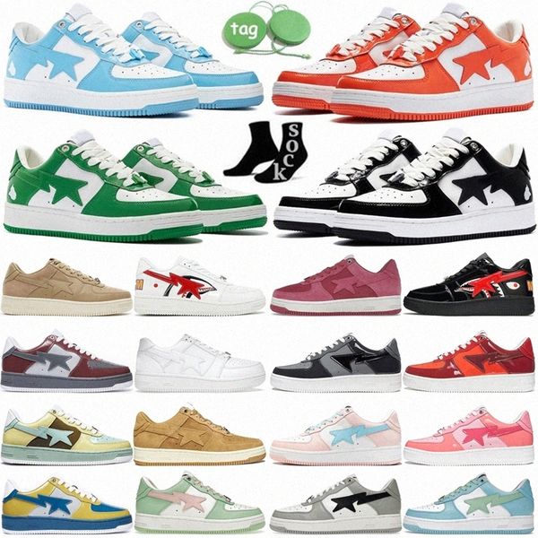 

sta sk8 low for red green orange black casual shoes patent leather men women white pastel blue suede beige pink pastel combo camouflage mens