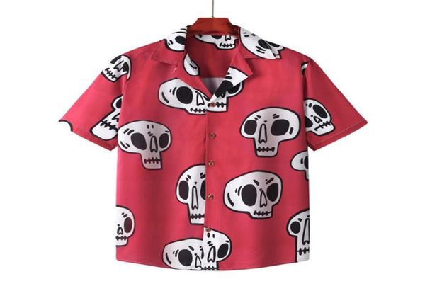 

men short sleeve hawaiian shirts men039s relaxedfit fast drying summer casual 3d skull printed button down women holiday beach48634555705, White;black
