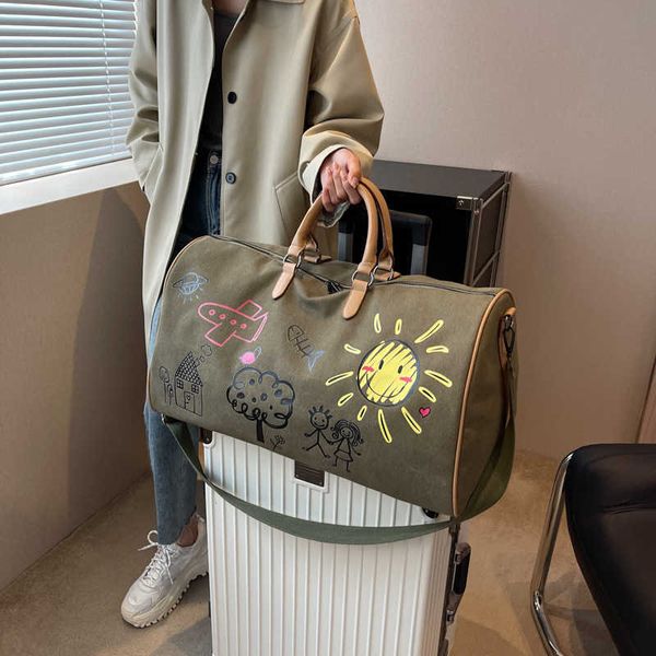 

short distance business travel luggage travel bag men's fitness bag waiting for delivery bag dry and wet separation exercise yoga bag t
