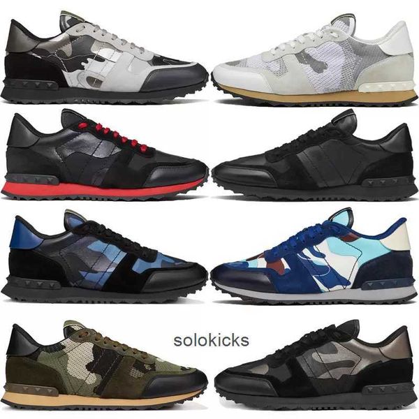 

valentinolies easyhoom with box men rockrunner sneakers luxury designer shoes in camouflage mesh fabric rubber stud triple b aeh