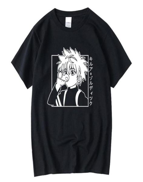 

men039s casual 100 cotton tshirt kawaii hunter x hunter tshirt killua zoldyck tshirt anime tee shirt315e1025107, White;black