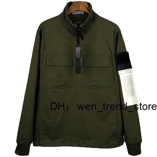 

men's brand toney jackets fashion washed half zipper tooling casual embroidered badge jacket stones island cp hoodie u92b, Black;brown