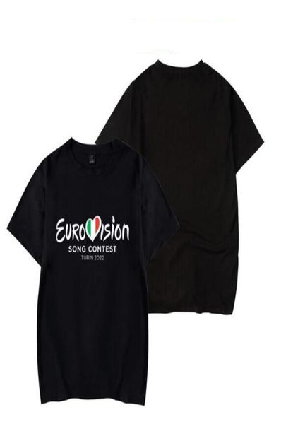 

eurovision song contest turin 2022 funny tshirt men summer casual male t shirt hipster hiphop tee shirt homme streetwear4177202, White;black