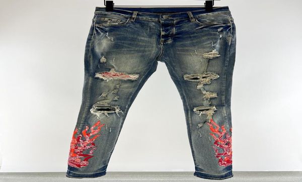 

men039s jeans distressed ripped skinny jean mens fired patten leg slim motorcycle moto biker causal mens denim pants hip hop me3914737, Blue