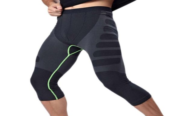 

whole new ma08 men carry buttock thin leggings fast drying slimming compression calflength pants body shaper tights shapewea2869427, Black