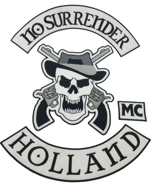 

new no surrender motorcycle embroidered iron on patch large full back size patch for jacket vest patch g0415 7504984, Black