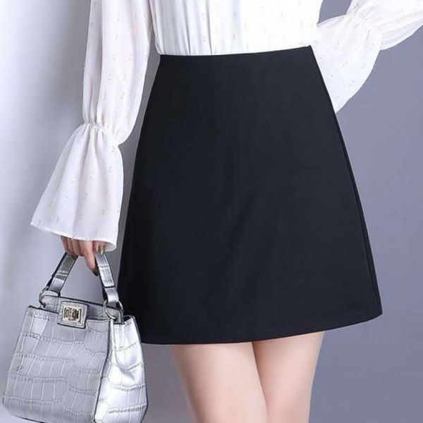 

item title anti exposure skirt autumn high waist black professional one step suit