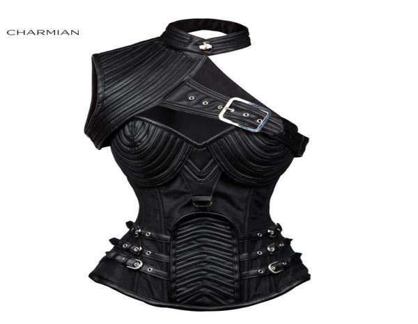 

vintage gothic corset steampunk corset women clothing armor bustier with shoulder bolero steel boned corset7840550, Black;white